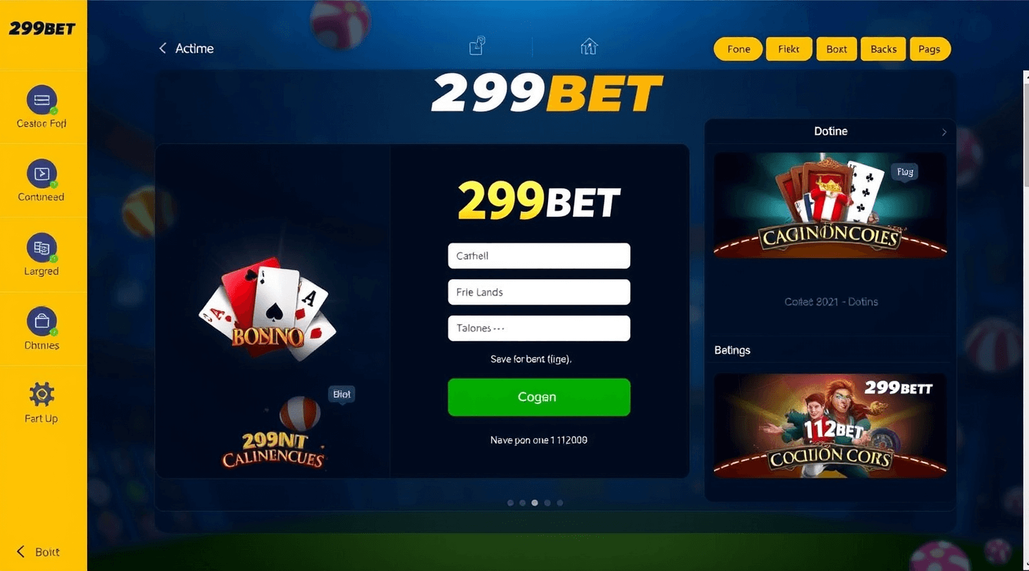 299bet login page interface
